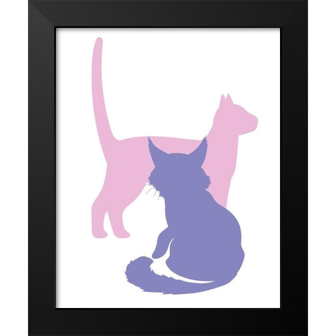 Cats Cats 2 Black Modern Wood Framed Art Print by Allen, Kimberly