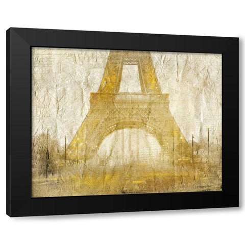 Eiffel Tower Gold Black Modern Wood Framed Art Print with Double Matting by Allen, Kimberly