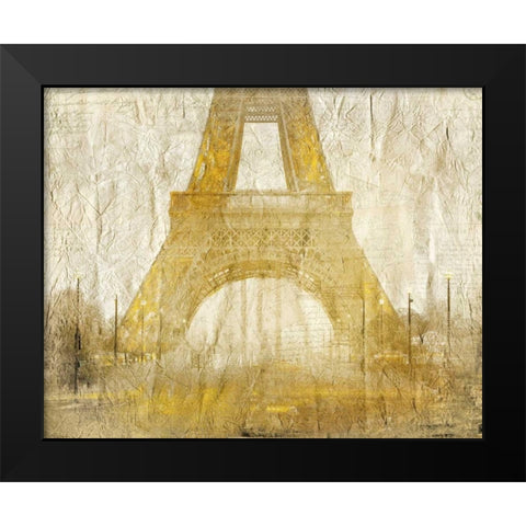 Eiffel Tower Gold Black Modern Wood Framed Art Print by Allen, Kimberly