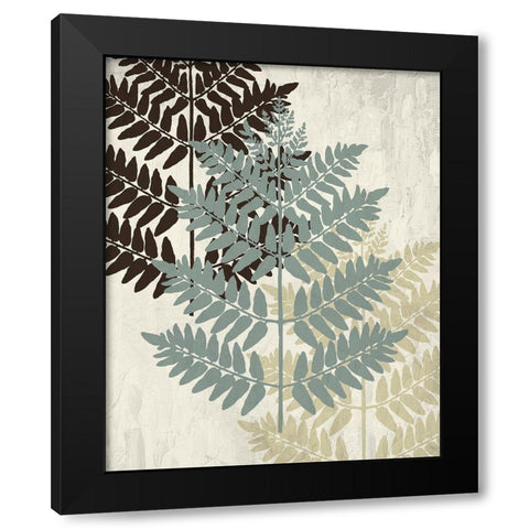 Fern 1 Black Modern Wood Framed Art Print with Double Matting by Allen, Kimberly