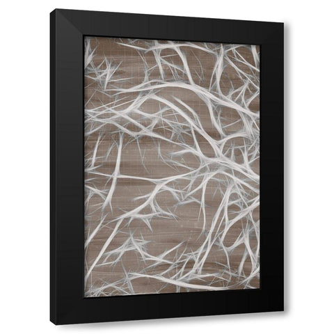 Branching 1 Black Modern Wood Framed Art Print with Double Matting by Kimberly, Allen
