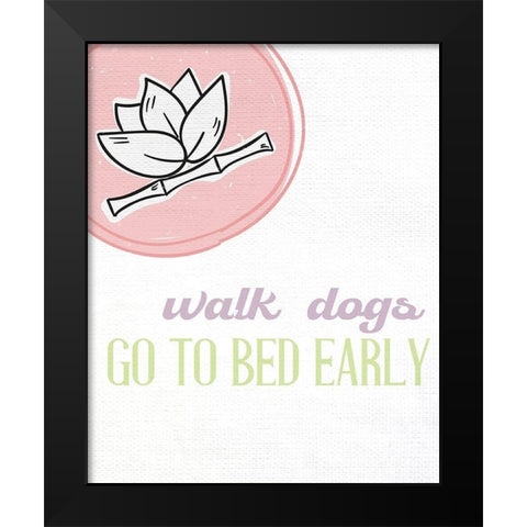 Self Care Menu 4 Black Modern Wood Framed Art Print by Allen, Kimberly