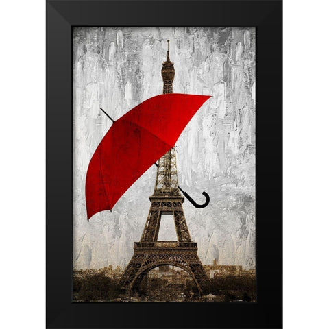 Paris Red Black Modern Wood Framed Art Print by Allen, Kimberly