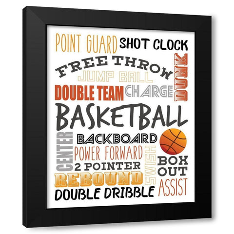 Basketball Black Modern Wood Framed Art Print by Allen, Kimberly