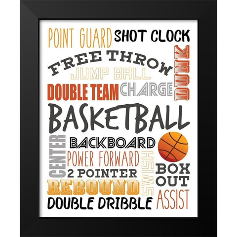 Basketball Black Modern Wood Framed Art Print by Allen, Kimberly