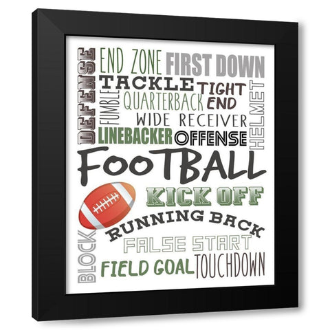 Football Black Modern Wood Framed Art Print by Allen, Kimberly