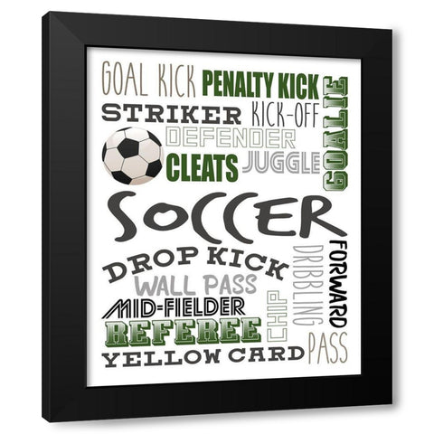 Soccer Black Modern Wood Framed Art Print by Allen, Kimberly