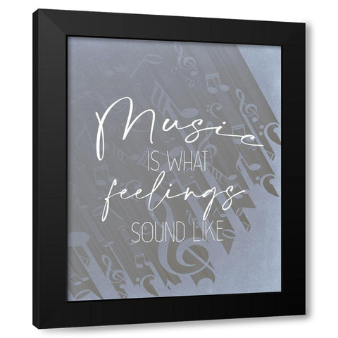 Music Feelings Black Modern Wood Framed Art Print with Double Matting by Allen, Kimberly