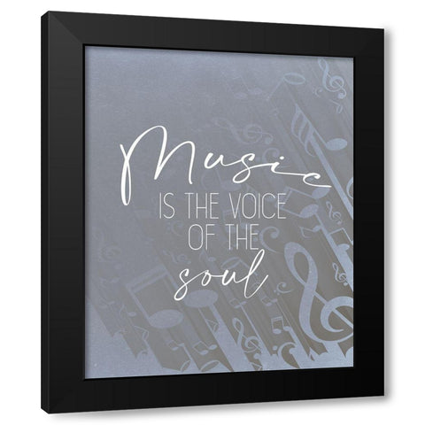 Music Soul Black Modern Wood Framed Art Print by Allen, Kimberly