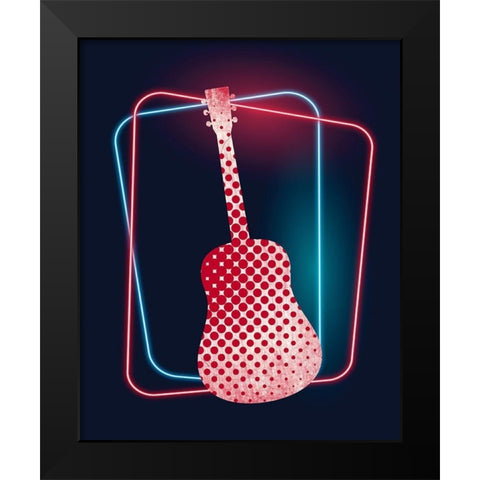 Neon Music 3 Black Modern Wood Framed Art Print by Allen, Kimberly