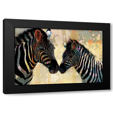 Zebra Love Black Modern Wood Framed Art Print with Double Matting by Allen, Kimberly