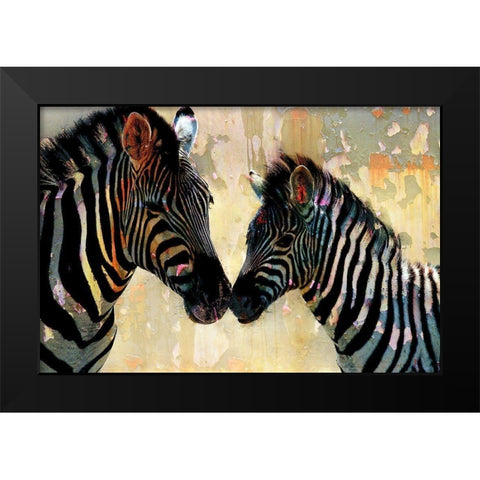 Zebra Love Black Modern Wood Framed Art Print by Allen, Kimberly