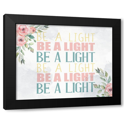 Be A Light Black Modern Wood Framed Art Print by Allen, Kimberly