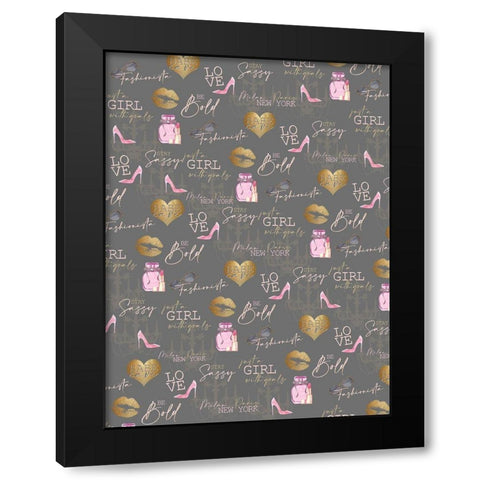 Fashionista Bedding Black Modern Wood Framed Art Print by Allen, Kimberly