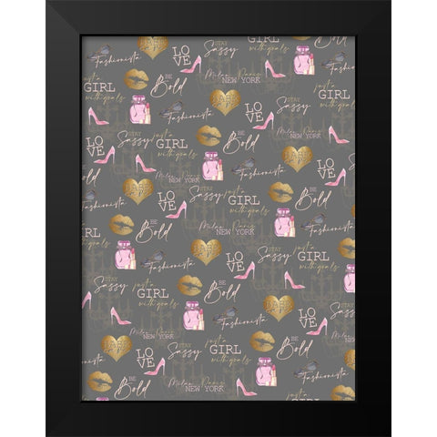 Fashionista Bedding Black Modern Wood Framed Art Print by Allen, Kimberly