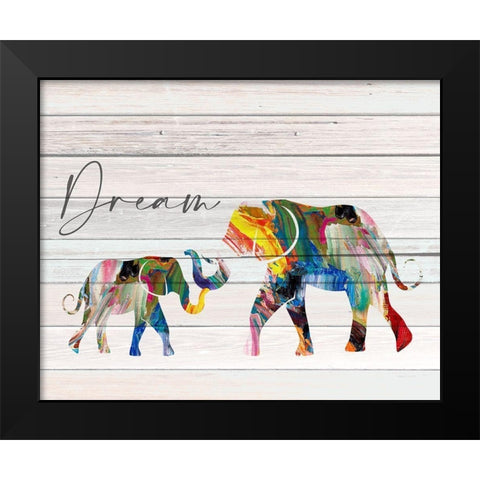 Dream Elephant Black Modern Wood Framed Art Print by Allen, Kimberly