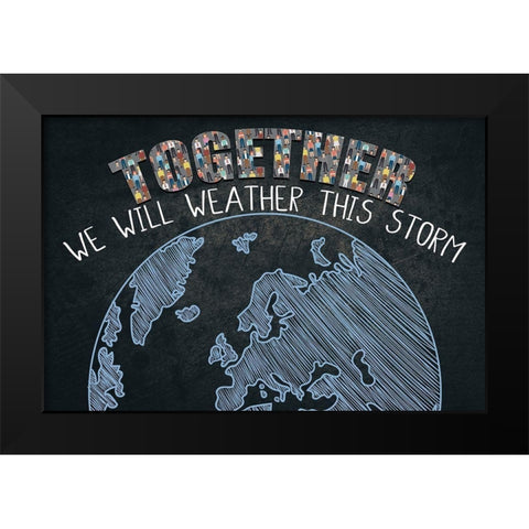 Together We Will Black Modern Wood Framed Art Print by Allen, Kimberly