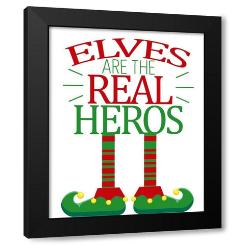Elves Black Modern Wood Framed Art Print with Double Matting by Allen, Kimberly
