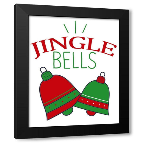 Jingle Bells Black Modern Wood Framed Art Print with Double Matting by Allen, Kimberly