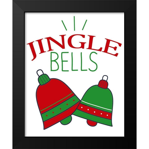 Jingle Bells Black Modern Wood Framed Art Print by Allen, Kimberly