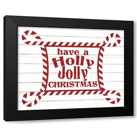 Holly Jolly Christmas Black Modern Wood Framed Art Print by Allen, Kimberly