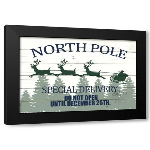 North Pole Special Delivery Black Modern Wood Framed Art Print by Allen, Kimberly