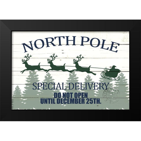 North Pole Special Delivery Black Modern Wood Framed Art Print by Allen, Kimberly