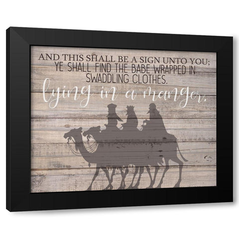 Lying in a Manger Black Modern Wood Framed Art Print by Allen, Kimberly