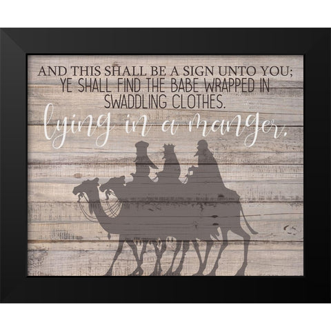 Lying in a Manger Black Modern Wood Framed Art Print by Allen, Kimberly
