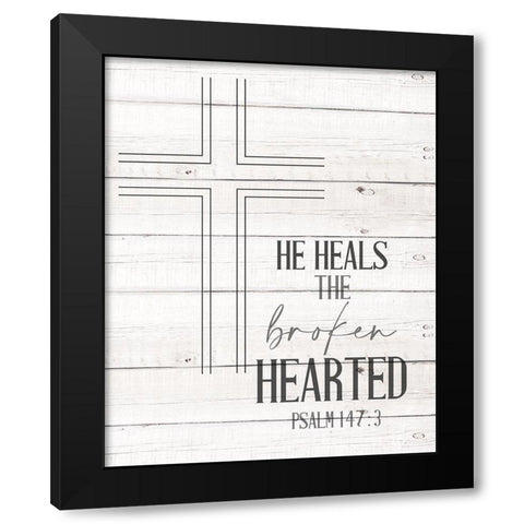 The Broken Hearted Black Modern Wood Framed Art Print by Allen, Kimberly
