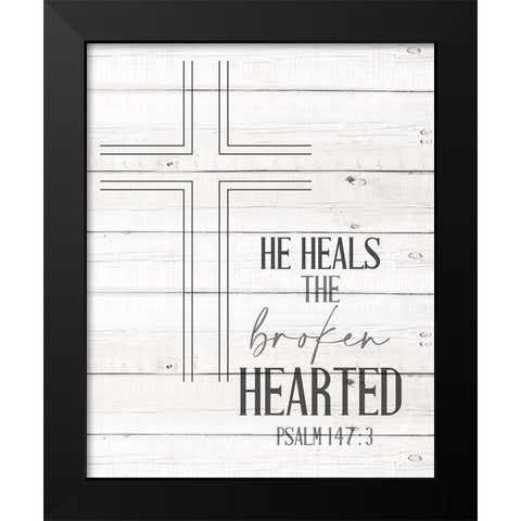 The Broken Hearted Black Modern Wood Framed Art Print by Allen, Kimberly