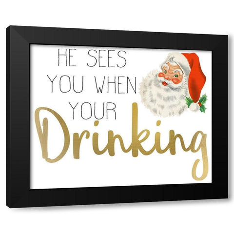 Christmas Cheer 4 Black Modern Wood Framed Art Print with Double Matting by Allen, Kimberly