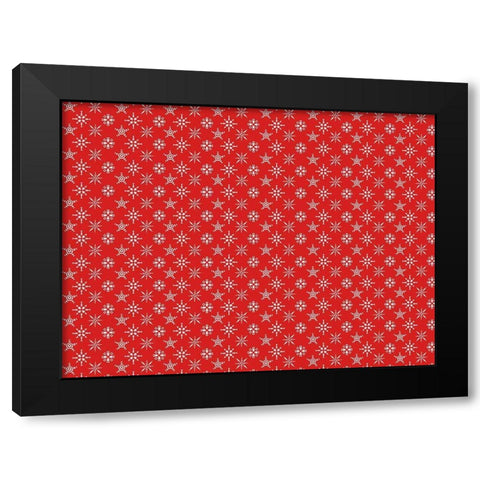 Red Snowflakes Black Modern Wood Framed Art Print with Double Matting by Allen, Kimberly