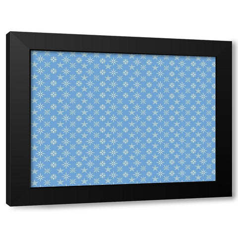Blue Snowflakes Black Modern Wood Framed Art Print with Double Matting by Allen, Kimberly