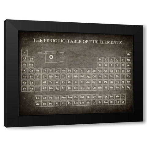 Periodic Table Black Modern Wood Framed Art Print by Allen, Kimberly