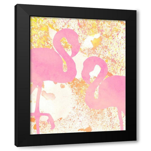 Pink Flamingos 1 Black Modern Wood Framed Art Print by Allen, Kimberly