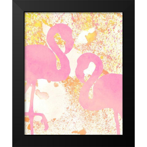 Pink Flamingos 1 Black Modern Wood Framed Art Print by Allen, Kimberly