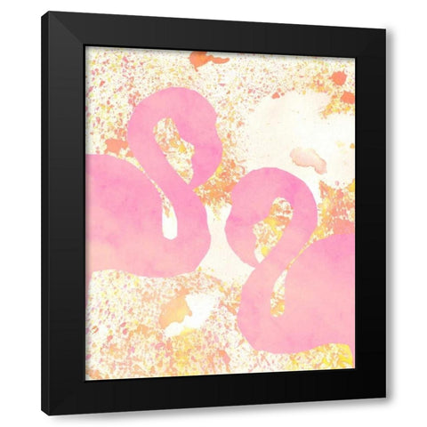 Pink Flamingos 2 Black Modern Wood Framed Art Print by Allen, Kimberly