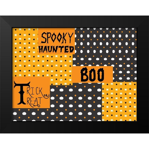 BOO Black Modern Wood Framed Art Print by Allen, Kimberly