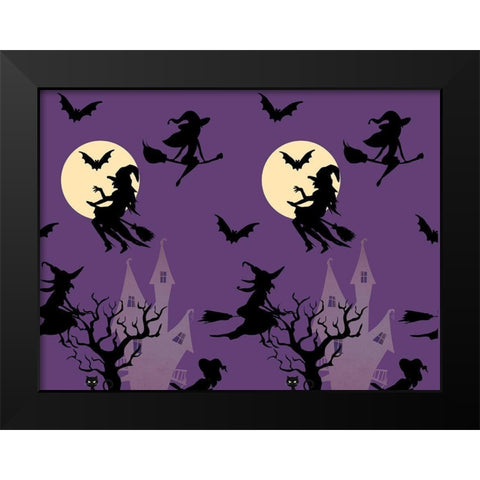 Witchy Black Modern Wood Framed Art Print by Allen, Kimberly