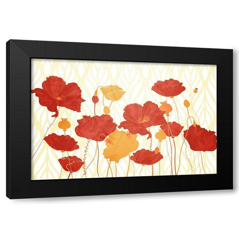 Spring Poppies Black Modern Wood Framed Art Print by Allen, Kimberly