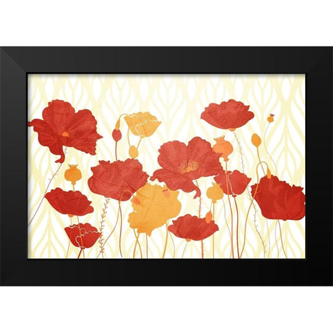 Spring Poppies Black Modern Wood Framed Art Print by Allen, Kimberly