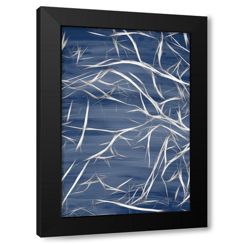 Branching Blue 1 Black Modern Wood Framed Art Print with Double Matting by Allen, Kimberly