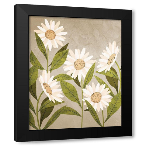 Daisies 2 Black Modern Wood Framed Art Print with Double Matting by Allen, Kimberly