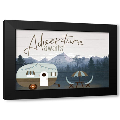 Roam Adventure Blue Black Modern Wood Framed Art Print by Allen, Kimberly