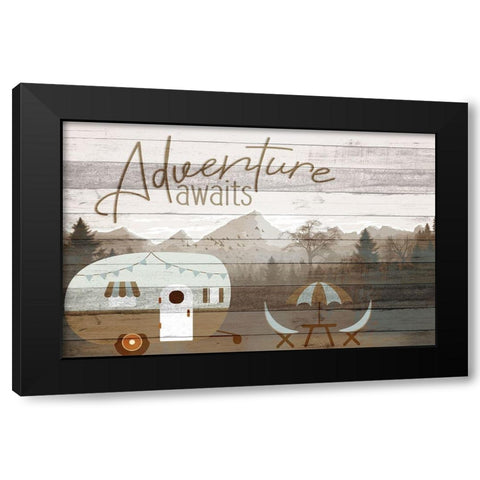 Roam Adventure Camper Black Modern Wood Framed Art Print by Allen, Kimberly