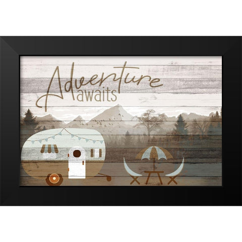 Roam Adventure Camper Black Modern Wood Framed Art Print by Allen, Kimberly