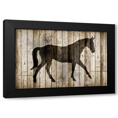 Barnwood Horse Black Modern Wood Framed Art Print by Allen, Kimberly