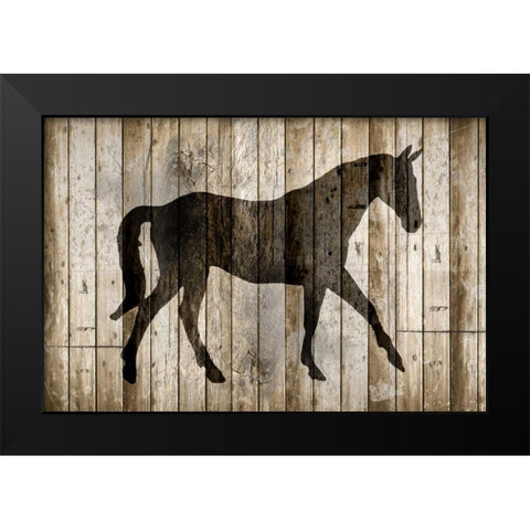 Barnwood Horse Black Modern Wood Framed Art Print by Allen, Kimberly