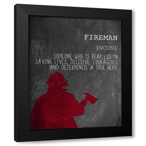 A Fireman Black Modern Wood Framed Art Print with Double Matting by Allen, Kimberly